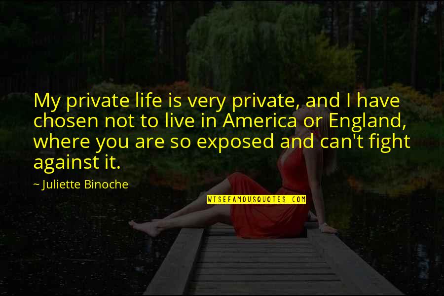 And So Are You Quotes By Juliette Binoche: My private life is very private, and I