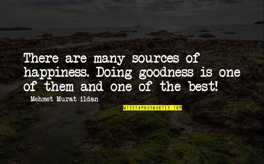 And Then There Was One Quote Quotes By Mehmet Murat Ildan: There are many sources of happiness. Doing goodness