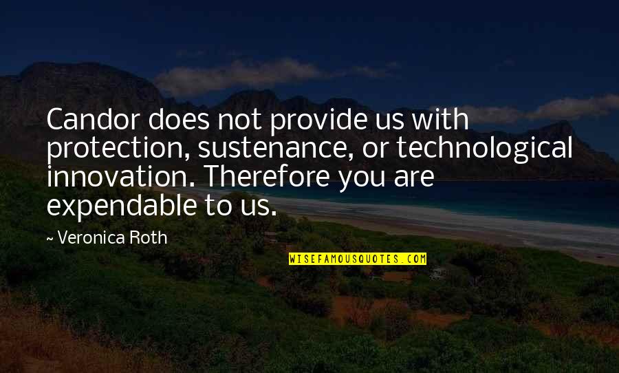 Andala Rakshasi Quotes By Veronica Roth: Candor does not provide us with protection, sustenance,