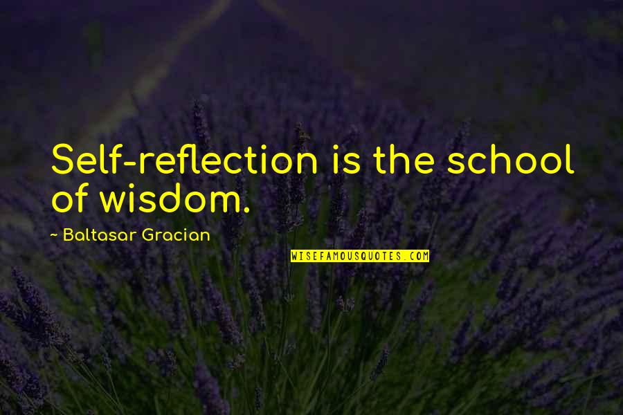 Andaluz Waterbirth Quotes By Baltasar Gracian: Self-reflection is the school of wisdom.