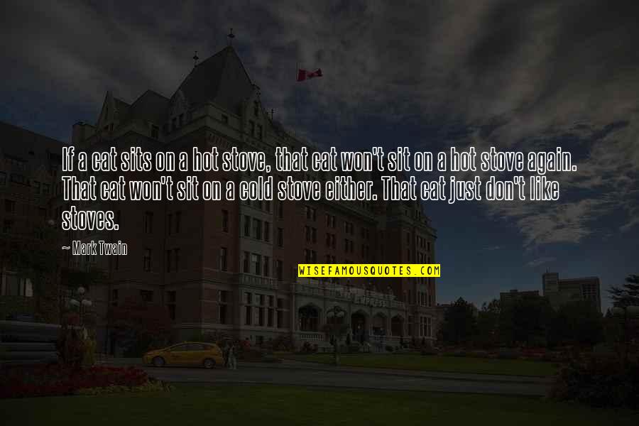Andantes Chelan Quotes By Mark Twain: If a cat sits on a hot stove, Andantes Chelan Quotes By Mark Twain: If a cat sits on a hot stove,