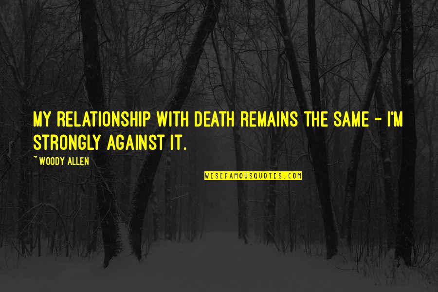 Andata E Ritorno Quotes By Woody Allen: My relationship with death remains the same -