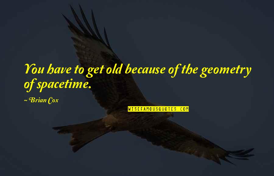 Anders Breivik Quotes By Brian Cox: You have to get old because of the