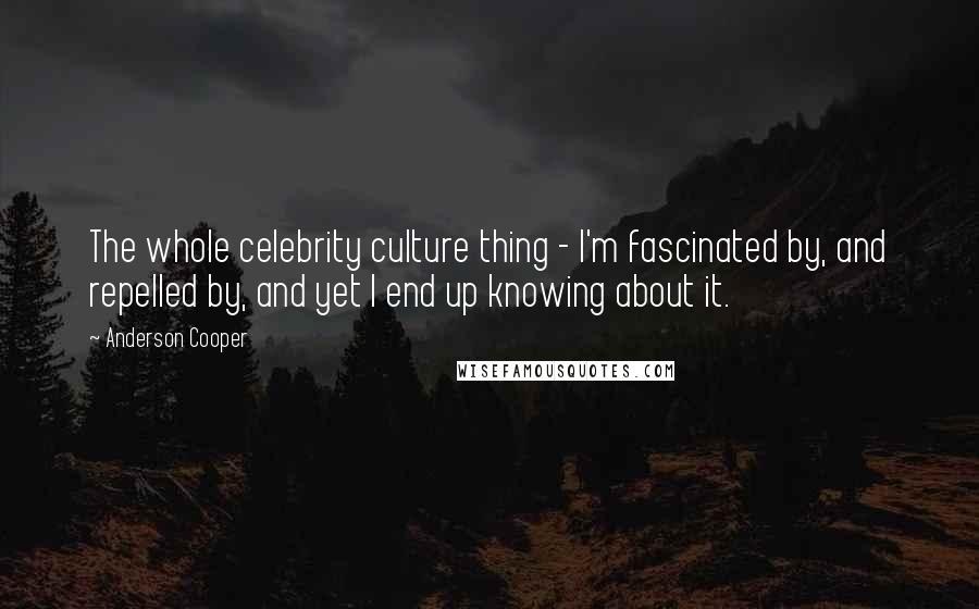 Anderson Cooper quotes: The whole celebrity culture thing - I'm fascinated by, and repelled by, and yet I end up knowing about it.