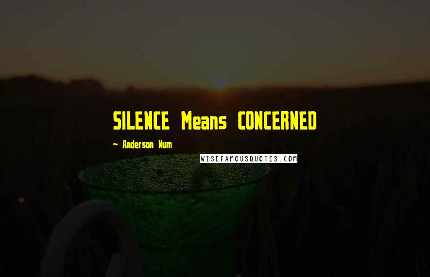 Anderson Num quotes: SILENCE Means CONCERNED