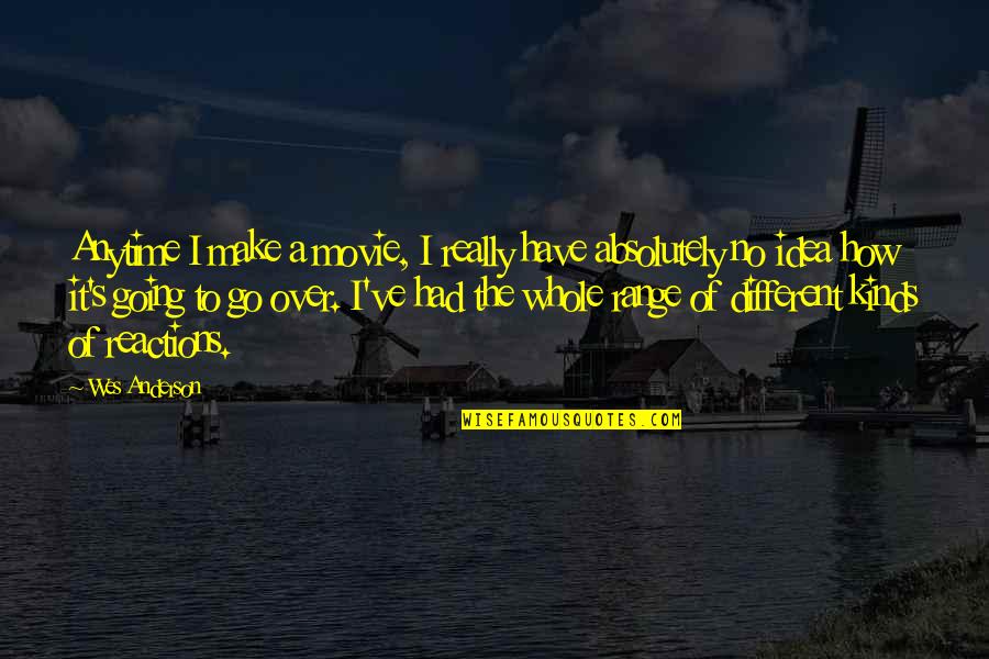 Anderson's Quotes By Wes Anderson: Anytime I make a movie, I really have