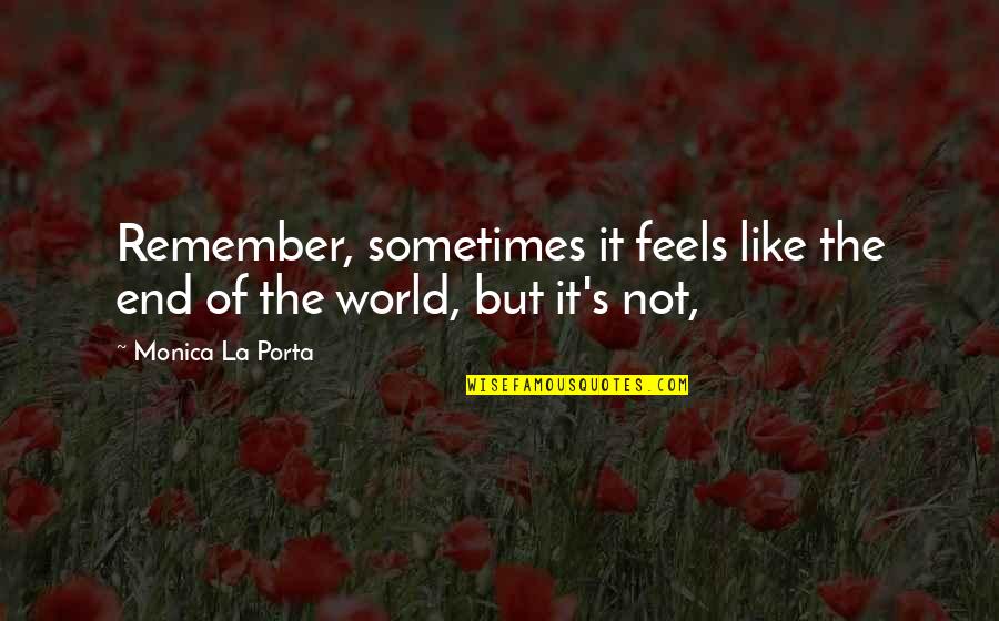 Andes Quotes By Monica La Porta: Remember, sometimes it feels like the end of