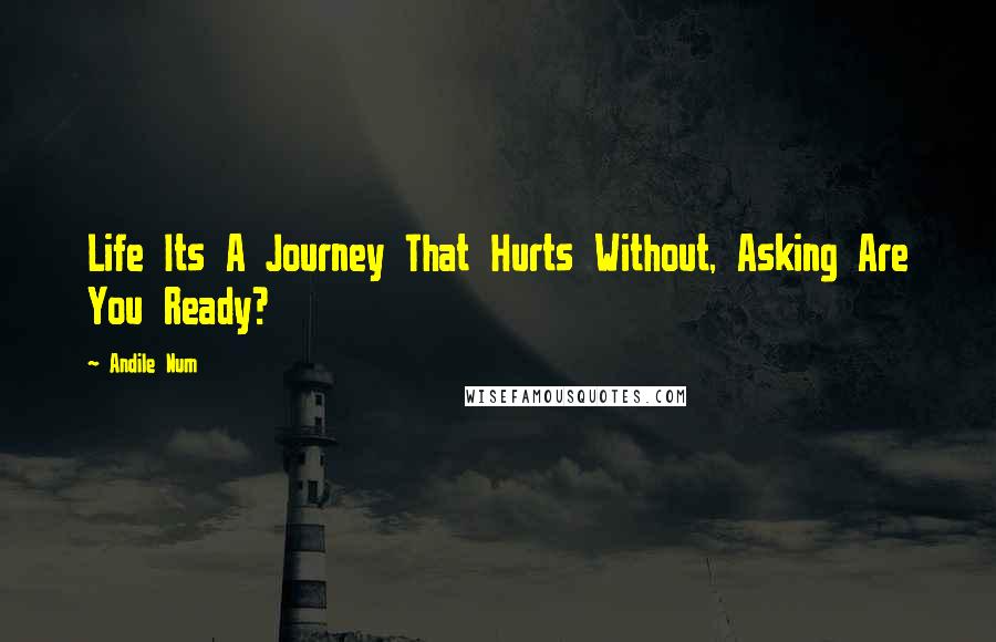 Andile Num quotes: Life Its A Journey That Hurts Without, Asking Are You Ready?