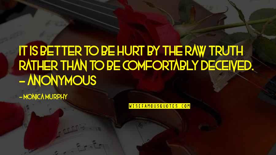 Andjelka Tomasevic Quotes By Monica Murphy: It is better to be hurt by the Andjelka Tomasevic Quotes By Monica Murphy: It is better to be hurt by the