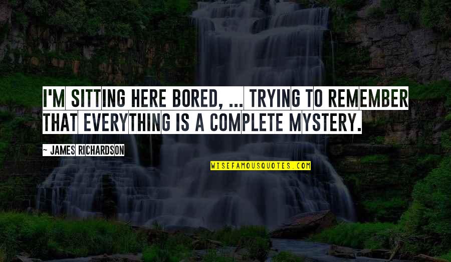 Andjelkovic Al Quotes By James Richardson: I'm sitting here bored, ... trying to remember