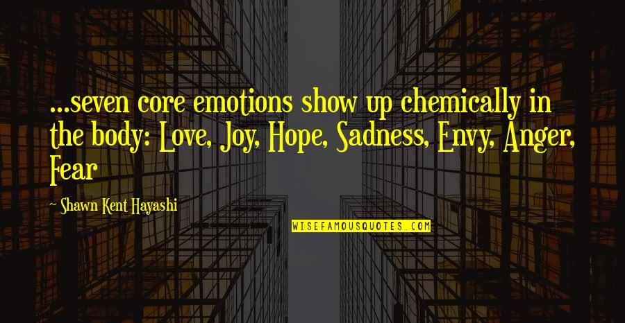 Andjelo Quotes By Shawn Kent Hayashi: ...seven core emotions show up chemically in the