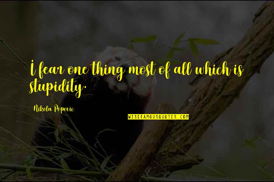 Ando Heroes Quotes By Nikola Popovic: I fear one thing most of all which