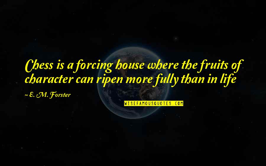 Andonet Quotes By E. M. Forster: Chess is a forcing house where the fruits Andonet Quotes By E. M. Forster: Chess is a forcing house where the fruits
