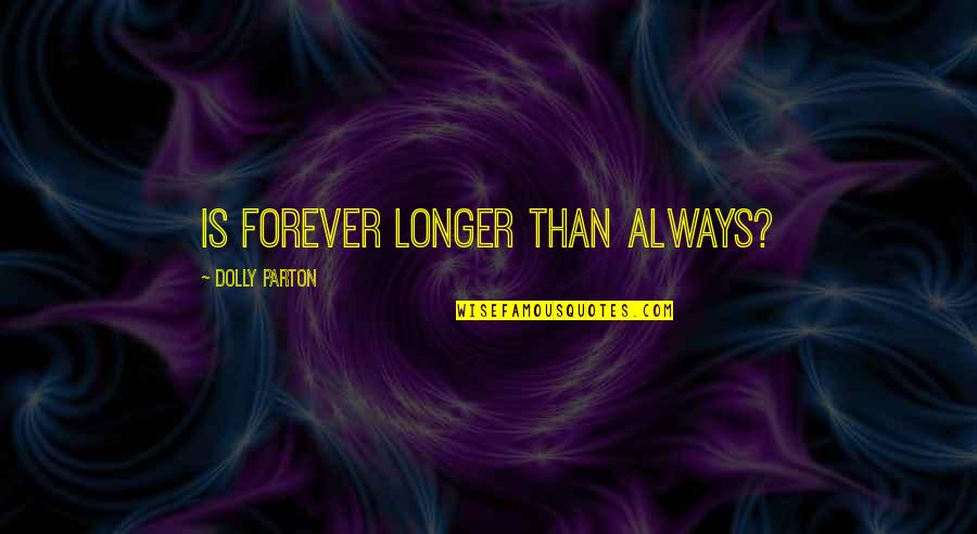 Andre 3000 Relationship Quotes By Dolly Parton: Is forever longer than always? Andre 3000 Relationship Quotes By Dolly Parton: Is forever longer than always?