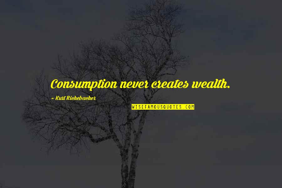 Andre 3000 Relationship Quotes By Kurt Richebacher: Consumption never creates wealth.