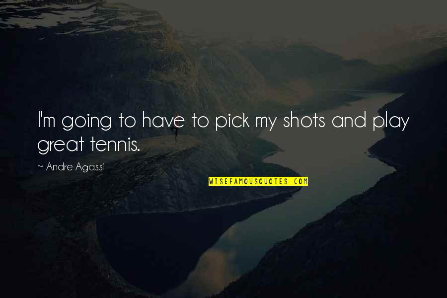 Andre Agassi Quotes By Andre Agassi: I'm going to have to pick my shots