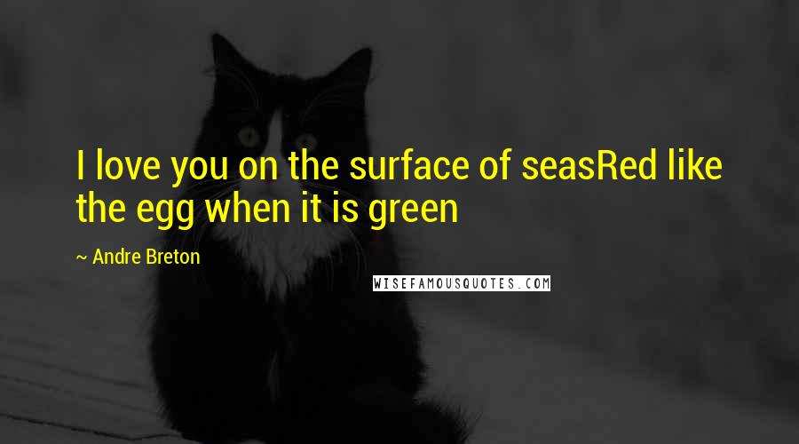 Andre Breton quotes: I love you on the surface of seasRed like the egg when it is green
