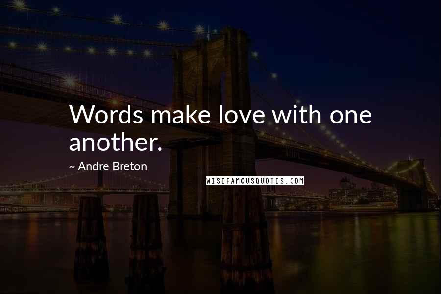 Andre Breton quotes: Words make love with one another.