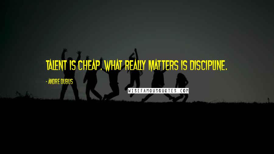 Andre Dubus quotes: Talent is cheap. What really matters is discipline.