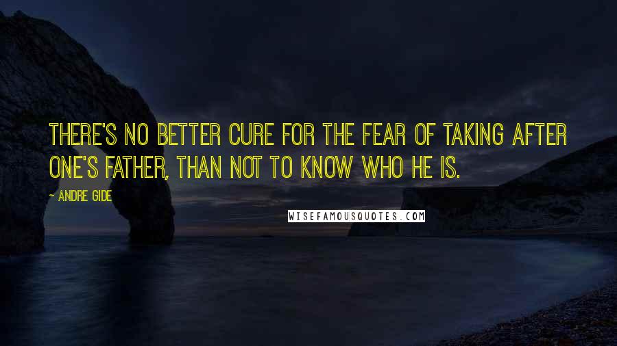 Andre Gide quotes: There's no better cure for the fear of taking after one's father, than not to know who he is.