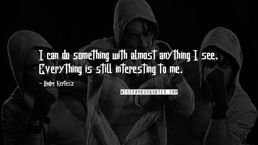 Andre Kertesz quotes: I can do something with almost anything I see. Everything is still interesting to me.