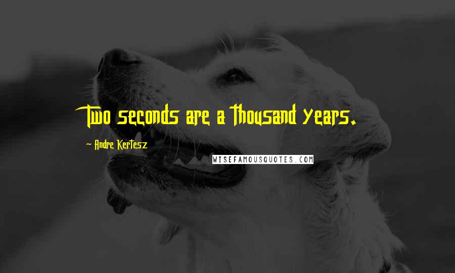 Andre Kertesz quotes: Two seconds are a thousand years.