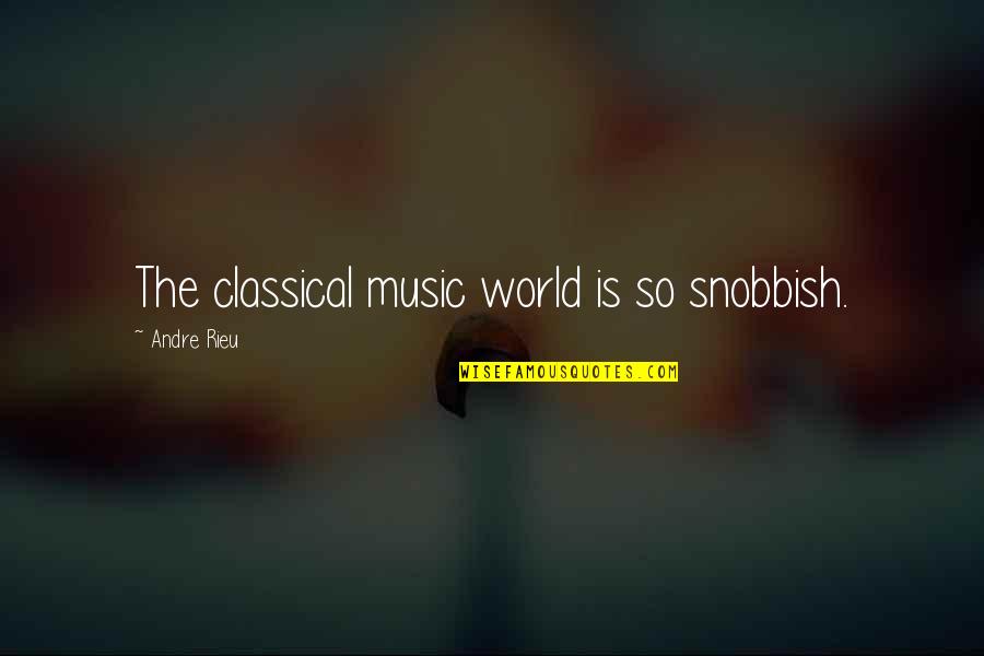 Andre Rieu Music Quotes By Andre Rieu: The classical music world is so snobbish.