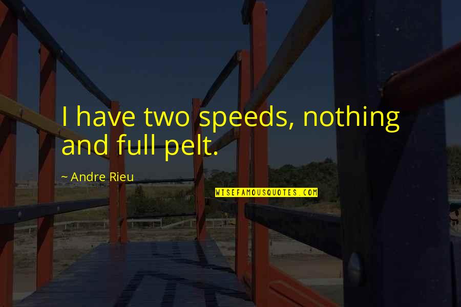 Andre Rieu Quotes By Andre Rieu: I have two speeds, nothing and full pelt.