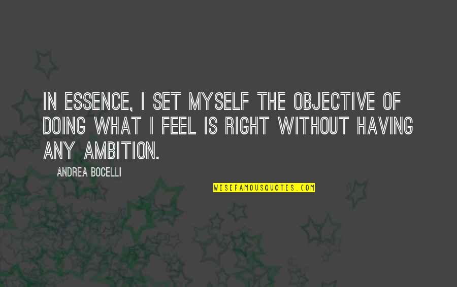 Andrea Bocelli Quotes By Andrea Bocelli: In essence, I set myself the objective of
