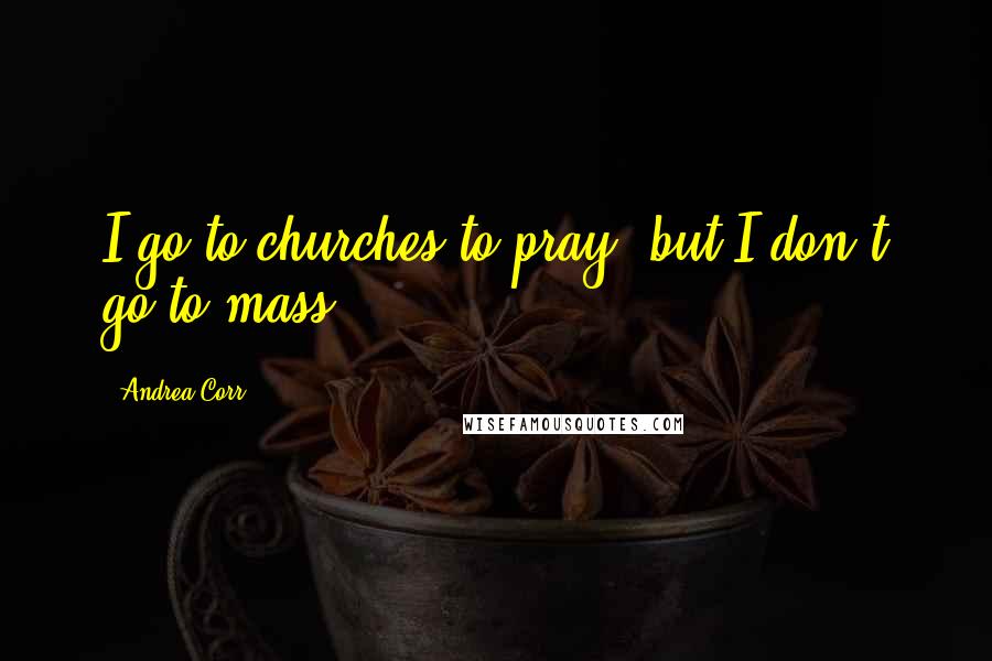 Andrea Corr quotes: I go to churches to pray, but I don't go to mass.