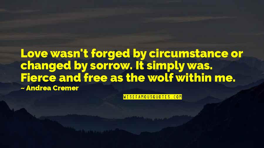 Andrea Cremer Quotes By Andrea Cremer: Love wasn't forged by circumstance or changed by