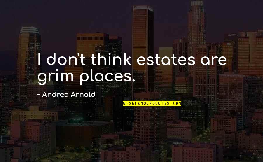 Andrea Quotes By Andrea Arnold: I don't think estates are grim places.