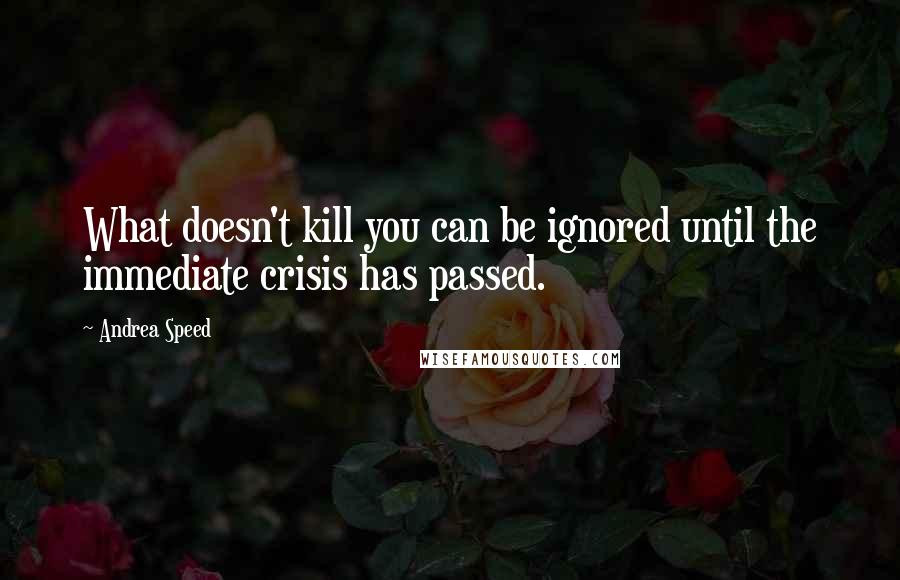Andrea Speed quotes: What doesn't kill you can be ignored until the immediate crisis has passed.