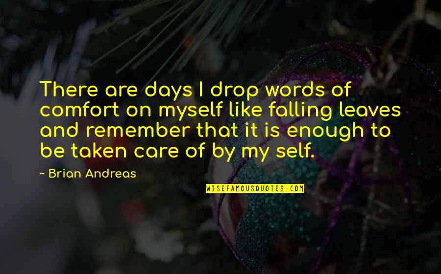 Andreas Quotes By Brian Andreas: There are days I drop words of comfort