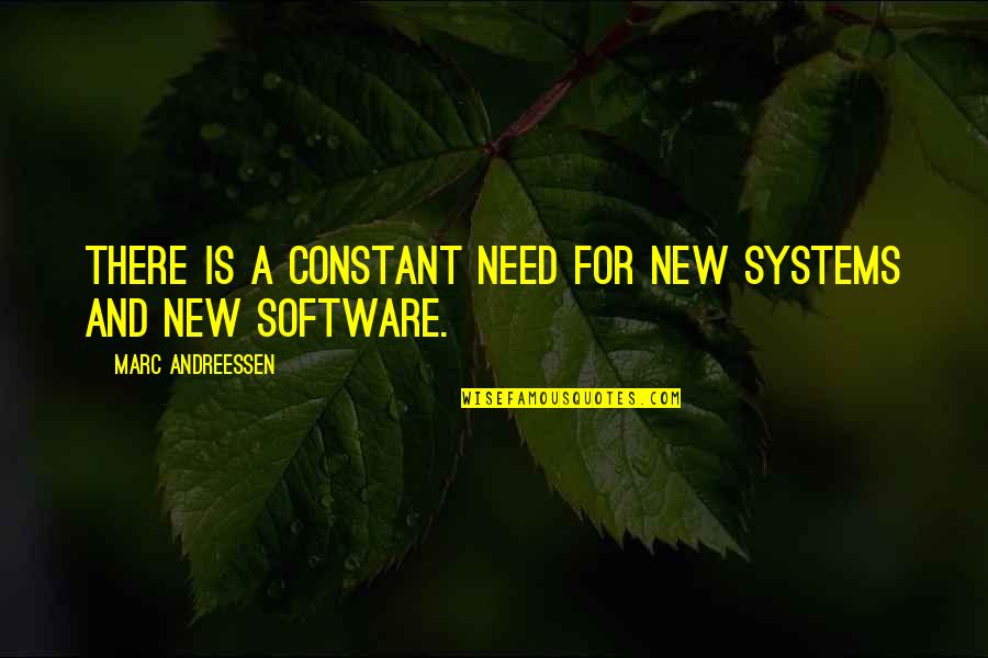 Andreessen Quotes By Marc Andreessen: There is a constant need for new systems