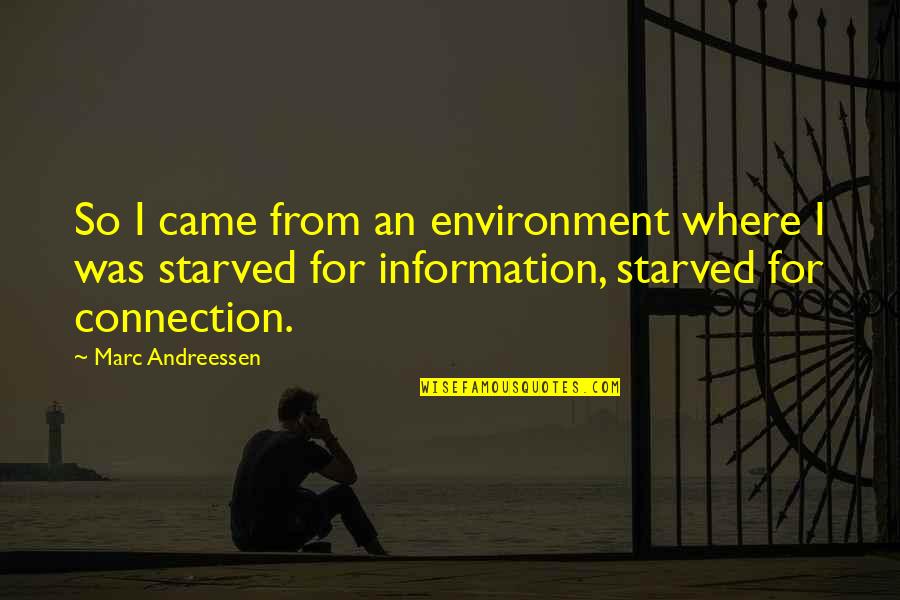 Andreessen Quotes By Marc Andreessen: So I came from an environment where I