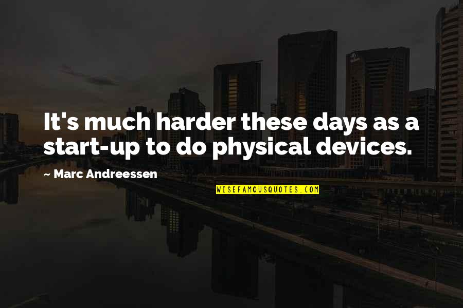 Andreessen Quotes By Marc Andreessen: It's much harder these days as a start-up