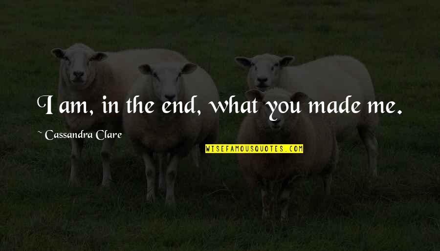 Andrejevic Tutti Quotes By Cassandra Clare: I am, in the end, what you made Andrejevic Tutti Quotes By Cassandra Clare: I am, in the end, what you made