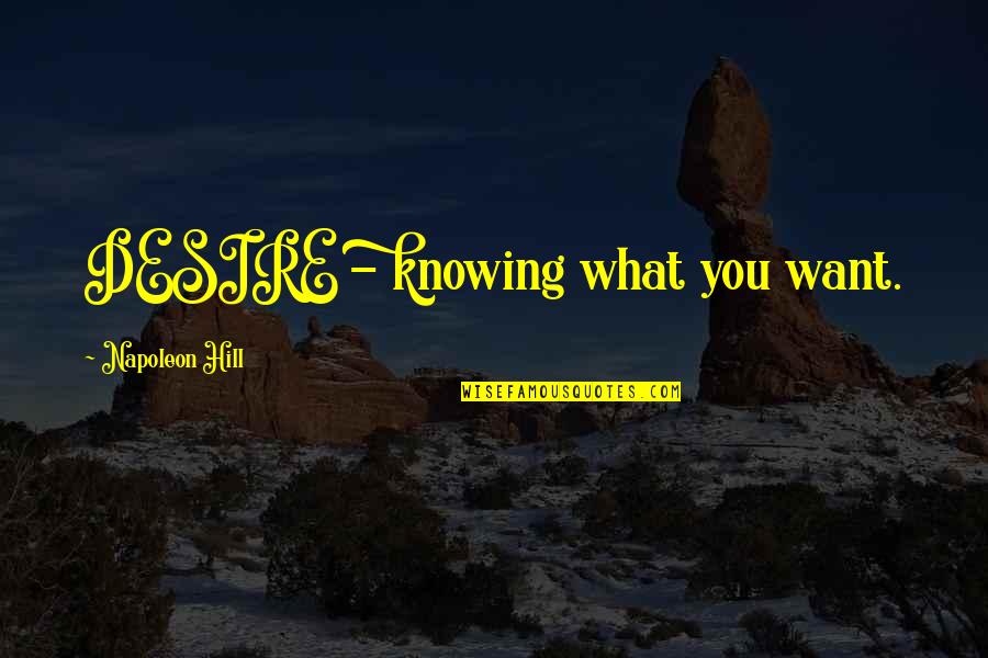 Andreopoulos Law Quotes By Napoleon Hill: DESIRE - knowing what you want.