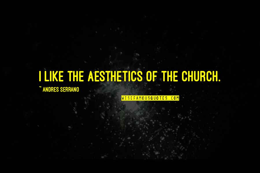 Andres Serrano Quotes By Andres Serrano: I like the aesthetics of the Church.