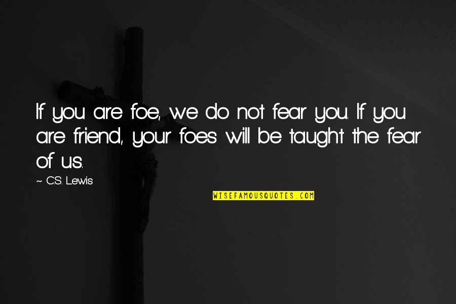 Andrew Bernard Quotes By C.S. Lewis: If you are foe, we do not fear