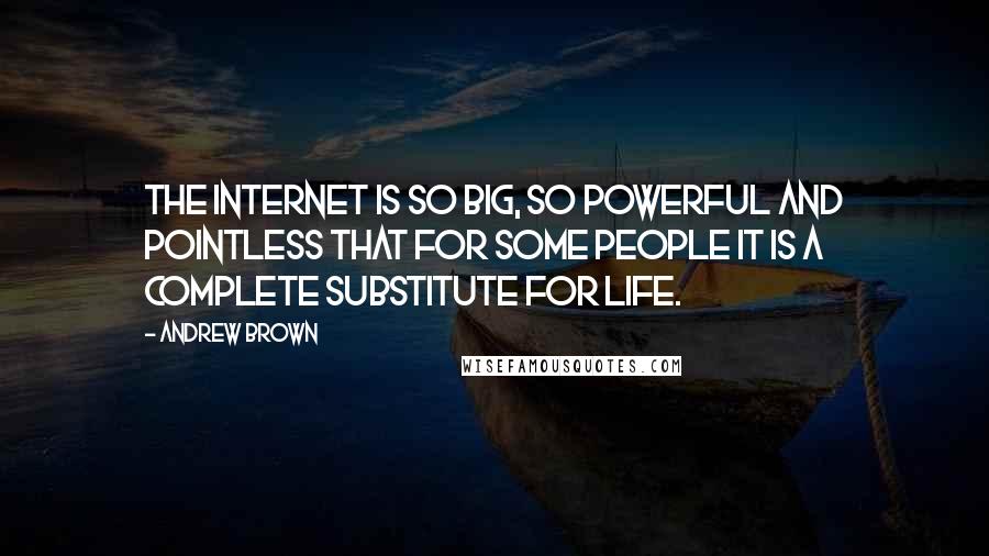 Andrew Brown quotes: The Internet is so big, so powerful and pointless that for some people it is a complete substitute for life.