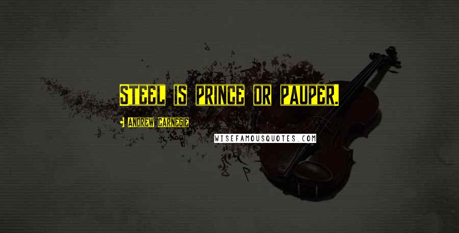 Andrew Carnegie quotes: Steel is prince or pauper.
