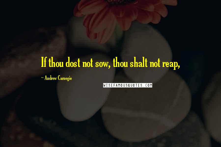 Andrew Carnegie quotes: If thou dost not sow, thou shalt not reap,