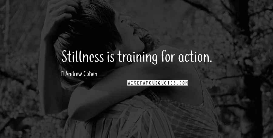 Andrew Cohen quotes: Stillness is training for action.