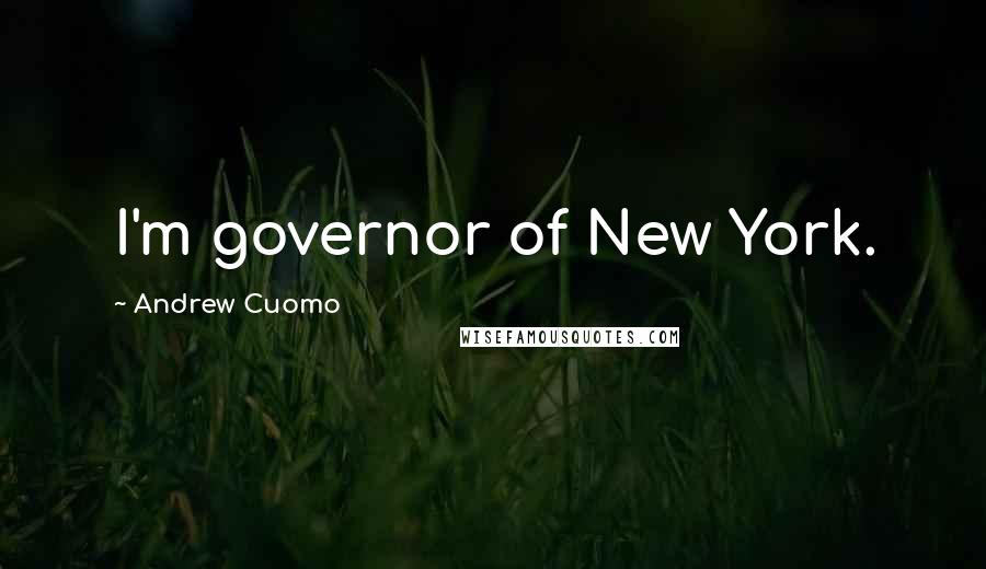 Andrew Cuomo quotes: I'm governor of New York.