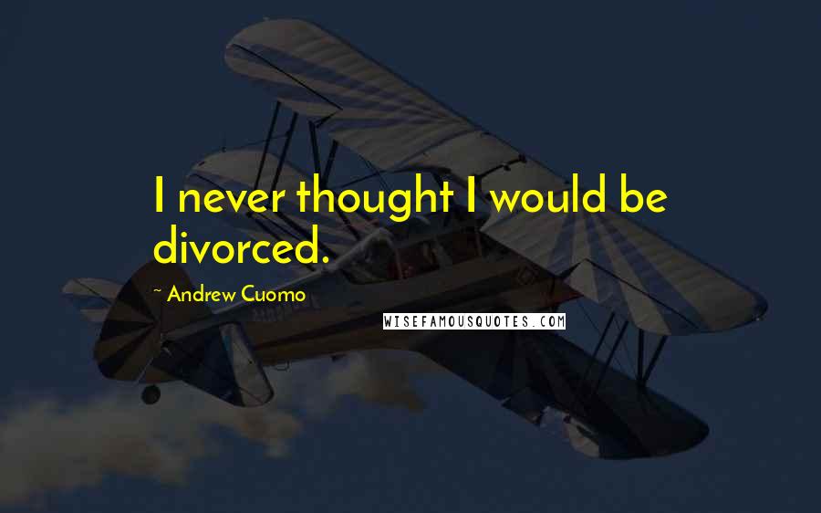 Andrew Cuomo quotes: I never thought I would be divorced.