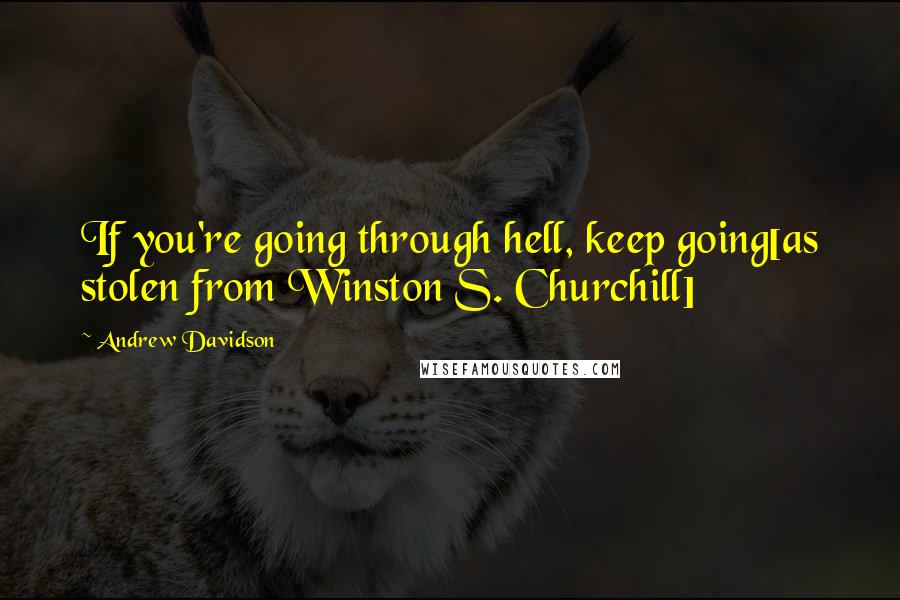 Andrew Davidson quotes: If you're going through hell, keep going[as stolen from Winston S. Churchill]