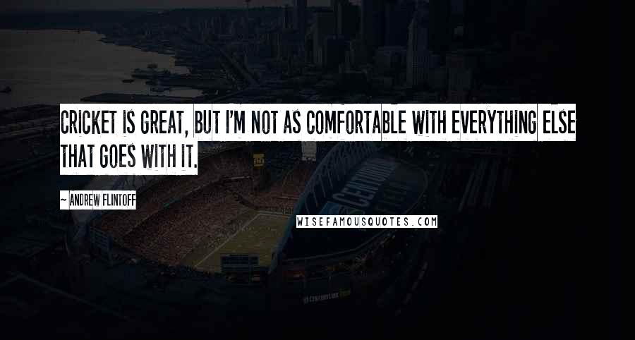 Andrew Flintoff quotes: Cricket is great, but I'm not as comfortable with everything else that goes with it.