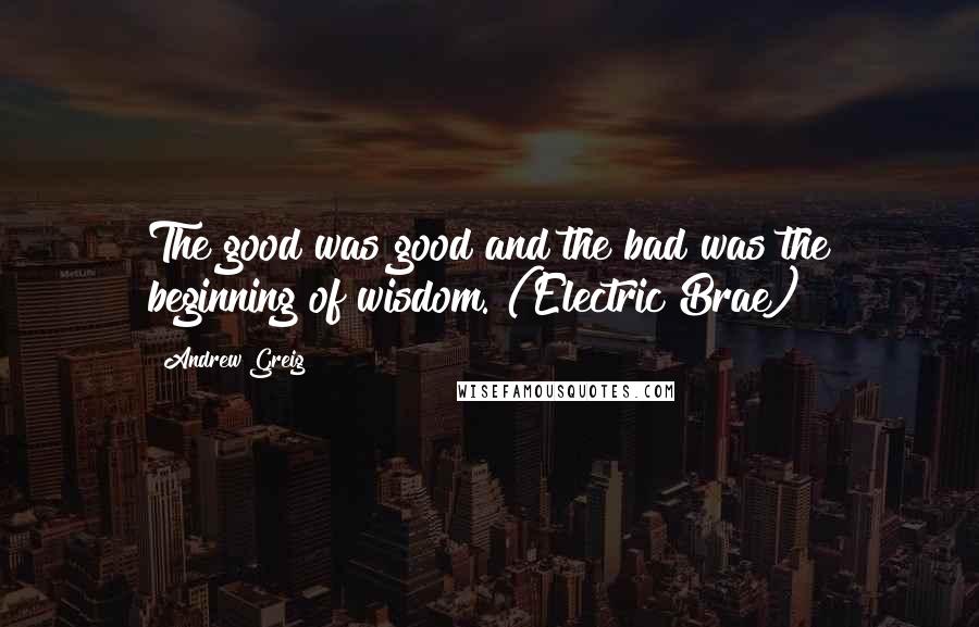 Andrew Greig quotes: The good was good and the bad was the beginning of wisdom. (Electric Brae)